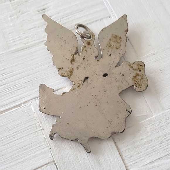 Guardian Angel Pendant "Never Drive Faster Than Your Guardian Angle Can Fly" - Picture 3 of 4